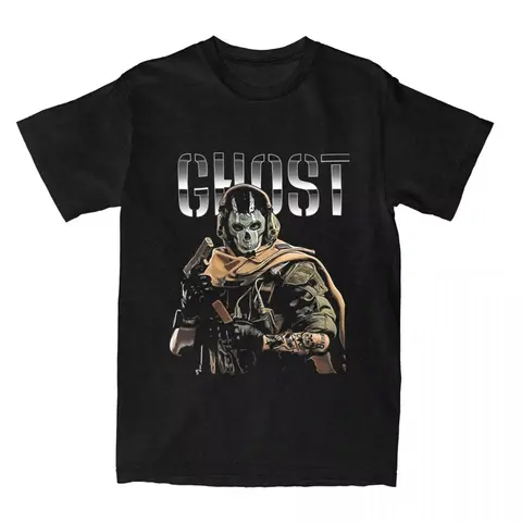 Call of Duty Ghost MW2 T-shirt da uomo Abbigliamento donna O-Collo Manica corta Top Trendy Streetwear Casual Cotone Estate T-shirt oversize