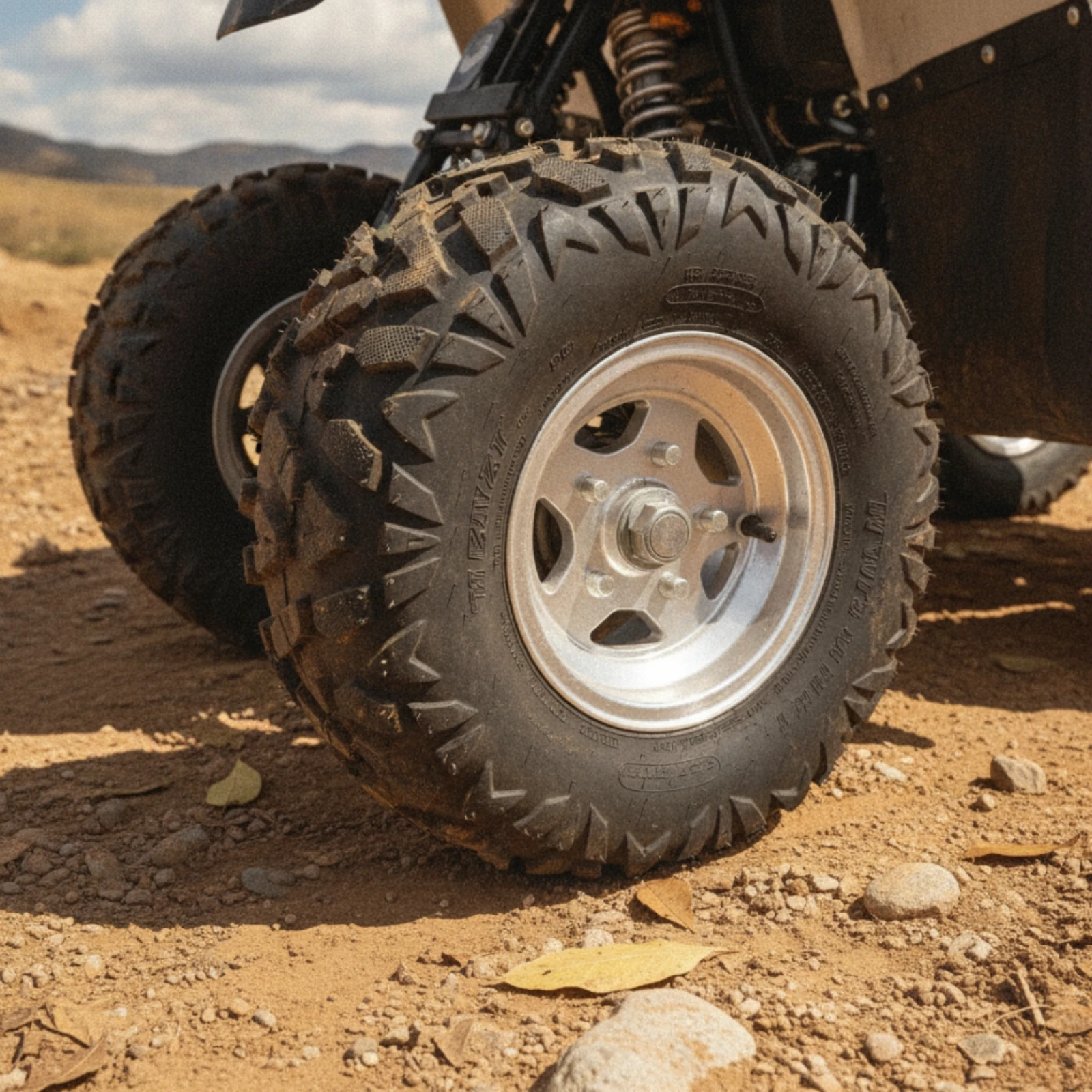 

Tire without Rim All-Terrain Deep-Lug Tire off-Road Tyre Rubber Enhanced Stability for Go-Kart Builders, Sand Buggies, Yard Work