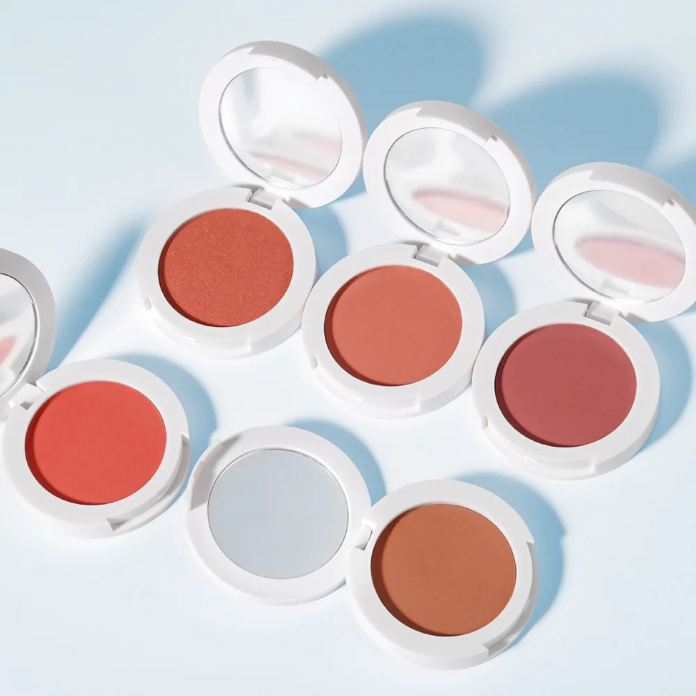 แป้งฝุ่นอัดแข็ง Perona riasan พีชสีชมพูจานกลม12สีสินค้าตรา