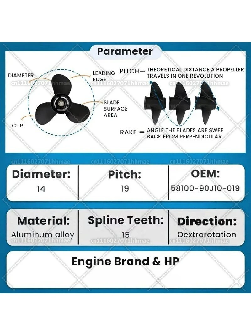 Aluminum Outboard Marine Propeller 14