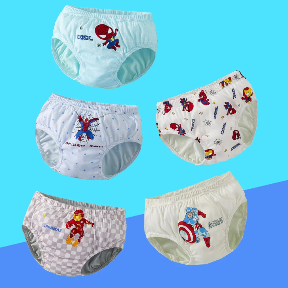 5pcs/Bag 3-14Y New Boy briefs Cotton Underwear spiderman Cartoon Children knickers Girl Underpants Kids Panties Panty Brief