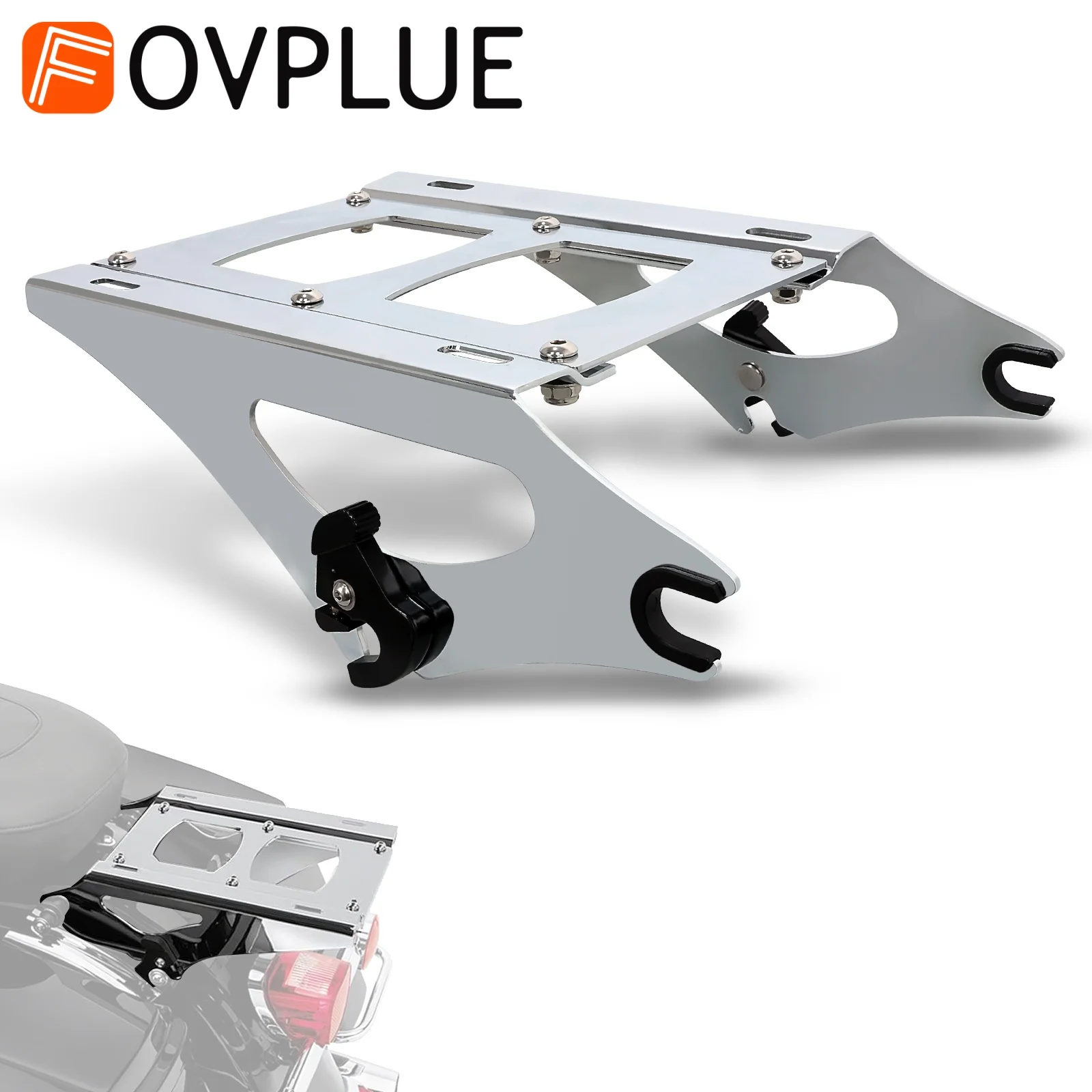 Detachable Motorcycle Trunk Two-UP Luggage Rack Mount Kit For Harley Touring CVO Road King Road Glide Electra Glide Street Glide