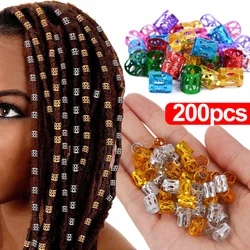 Mulricolor Dreadlock Hair Clip Rings Gold Silver Adjustable Hair Braids Cuff Beads Hairpin Jewelry Hair Ornament  Accessories