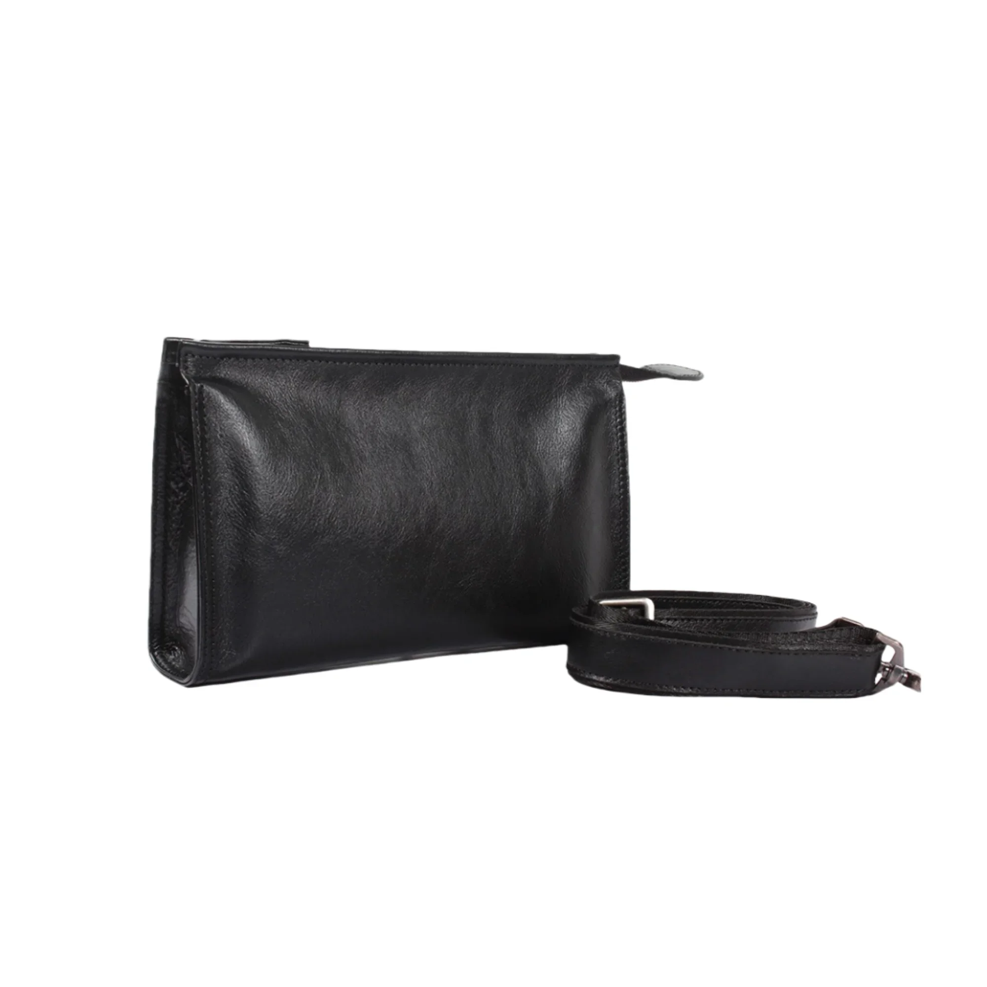 New Men's Genuine Leather Clutch Bag Business Phone Pocket Card Holder Long Wallet for Men Commuter Small Shoulder Crossbody Bag