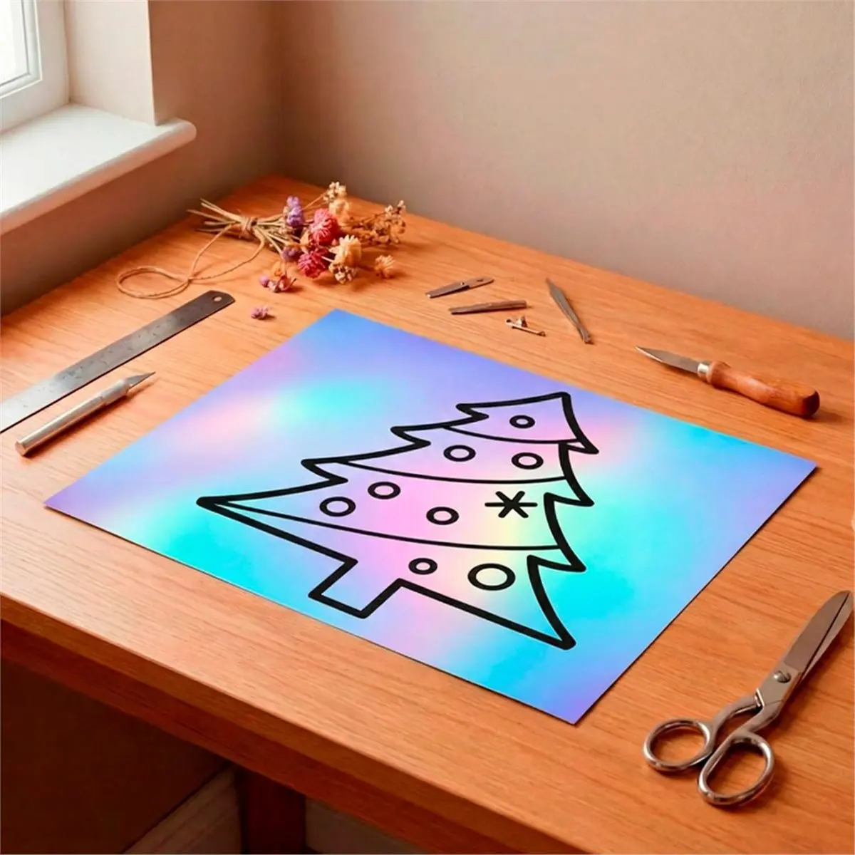 120 Pcs Holographic Laminate Sticker Paper 8.5 X 11 Inch Printable Self Adhesive Vinyl Sheets for Inkjet Printer,DIY