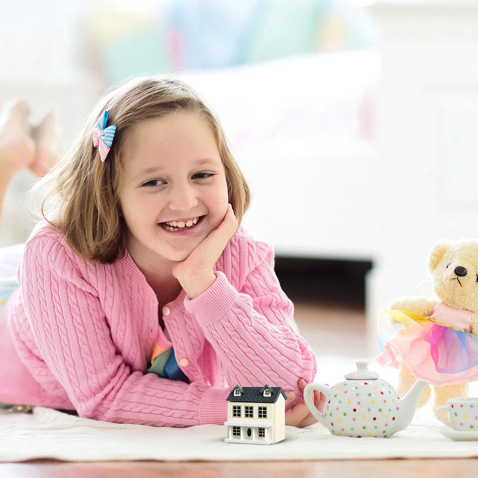 

Miniature House Tiny Wooden House Fresh Color Handmade Decorative Ornament Small Home Decoration Gift Idea Miniature Furniture