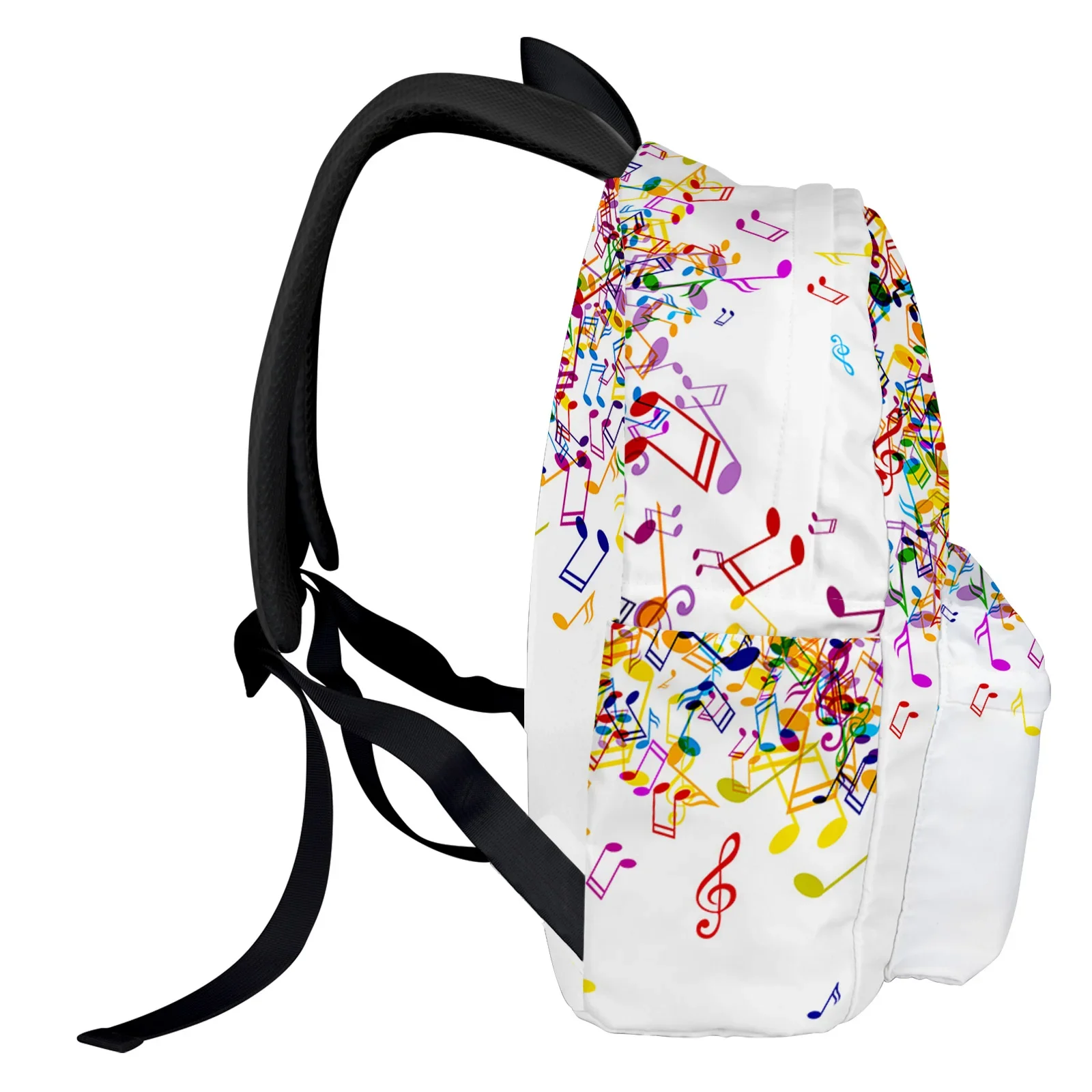 Imagem -02 - Mochila de Notas Musicais para Adolescentes Bolsa de Viagem Casual Feminina Mochilas Escolares Coloridas Bolsa para Laptop Nota de Música