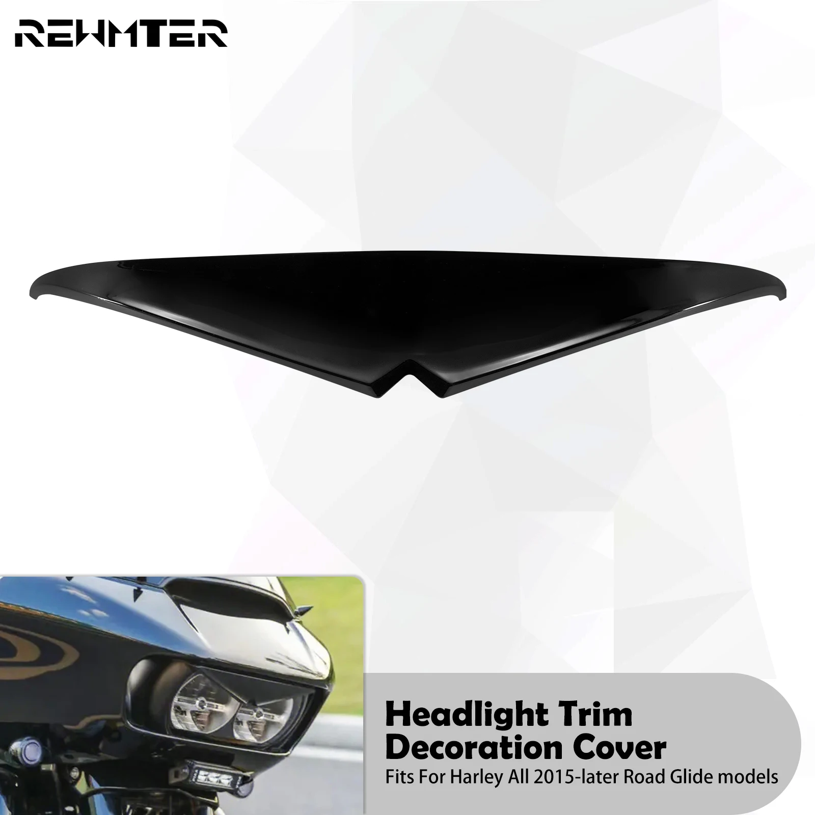 Motorcycle Headlight Trim Cover For Harley Touring Road Glide Special 2015-2023 Headlamp Eyebrow Eyelid Upper Tip Visor Accent