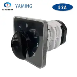 LW31 YMZ12-32/3 Multi 0-7 Positions Changeover Rotary 660V 32Amper Three Stages 3 Poles Silver Contact 12 Terminals Cam Switch