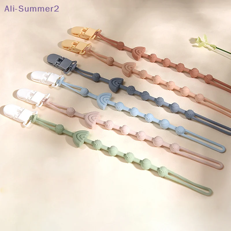 Summer2Dummy Nipples Holder Clips Baby Silicone Pacifier Chain Clip Babies Teething Chain Toy Gifts For Cute Baby Accessories
