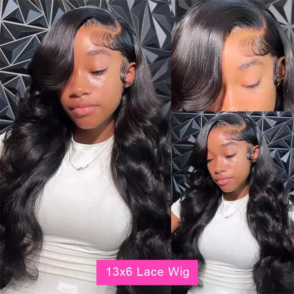 40inch 13x6 Body Wave Lace Front Wigs 100%  Human Hair Wig 13x4 Pre Plucked Human Hair Wigs 250 Density  Body Wave Wigs  5x5 Ready to Go HD Lace Glueless Wigs for Women Natural Black Brazilian image 2
