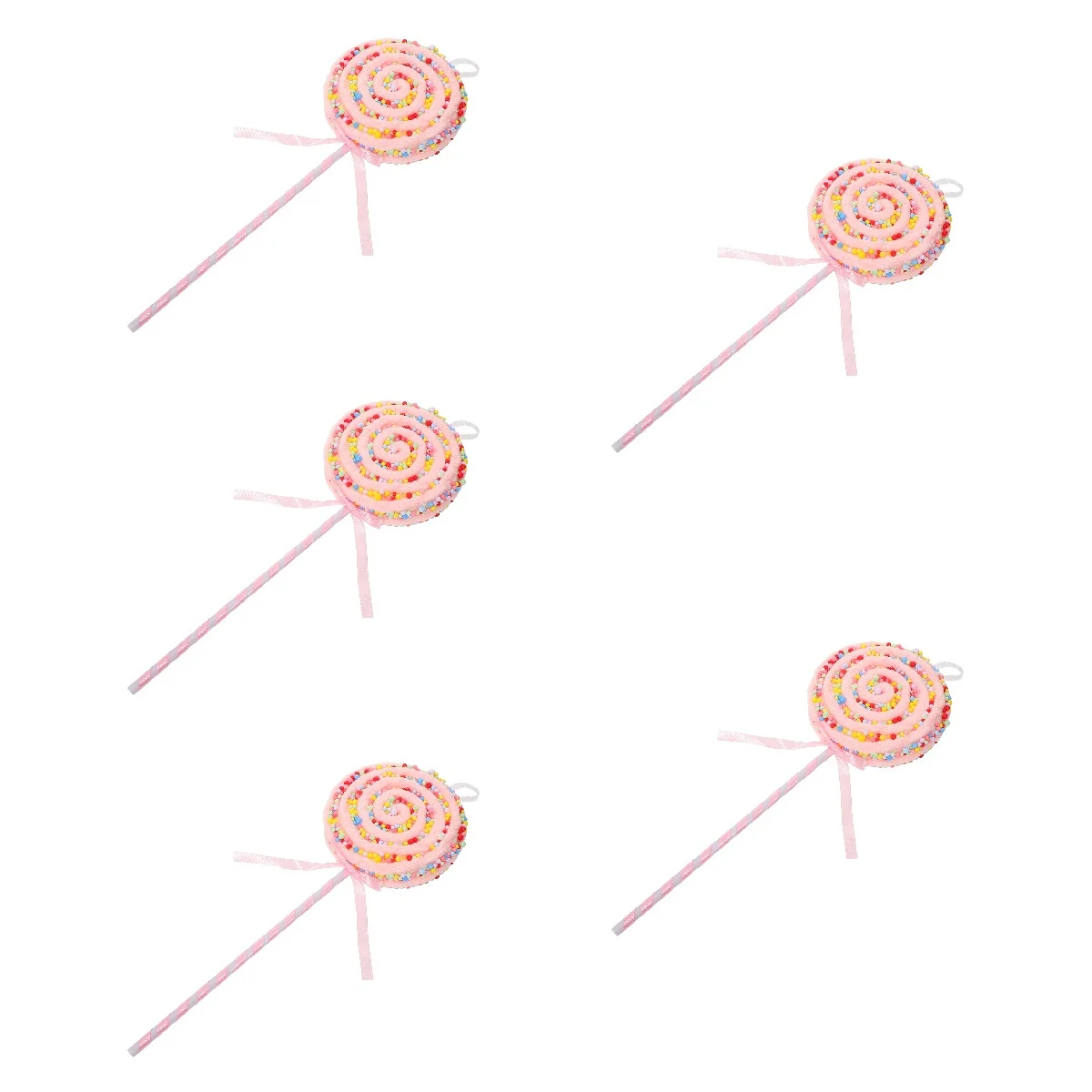 

5pcs 5 Pack Fake Lollipop Props Decor Candy Photo Giant Lolipop Decoration Decorative Pink Carnival Lollipops