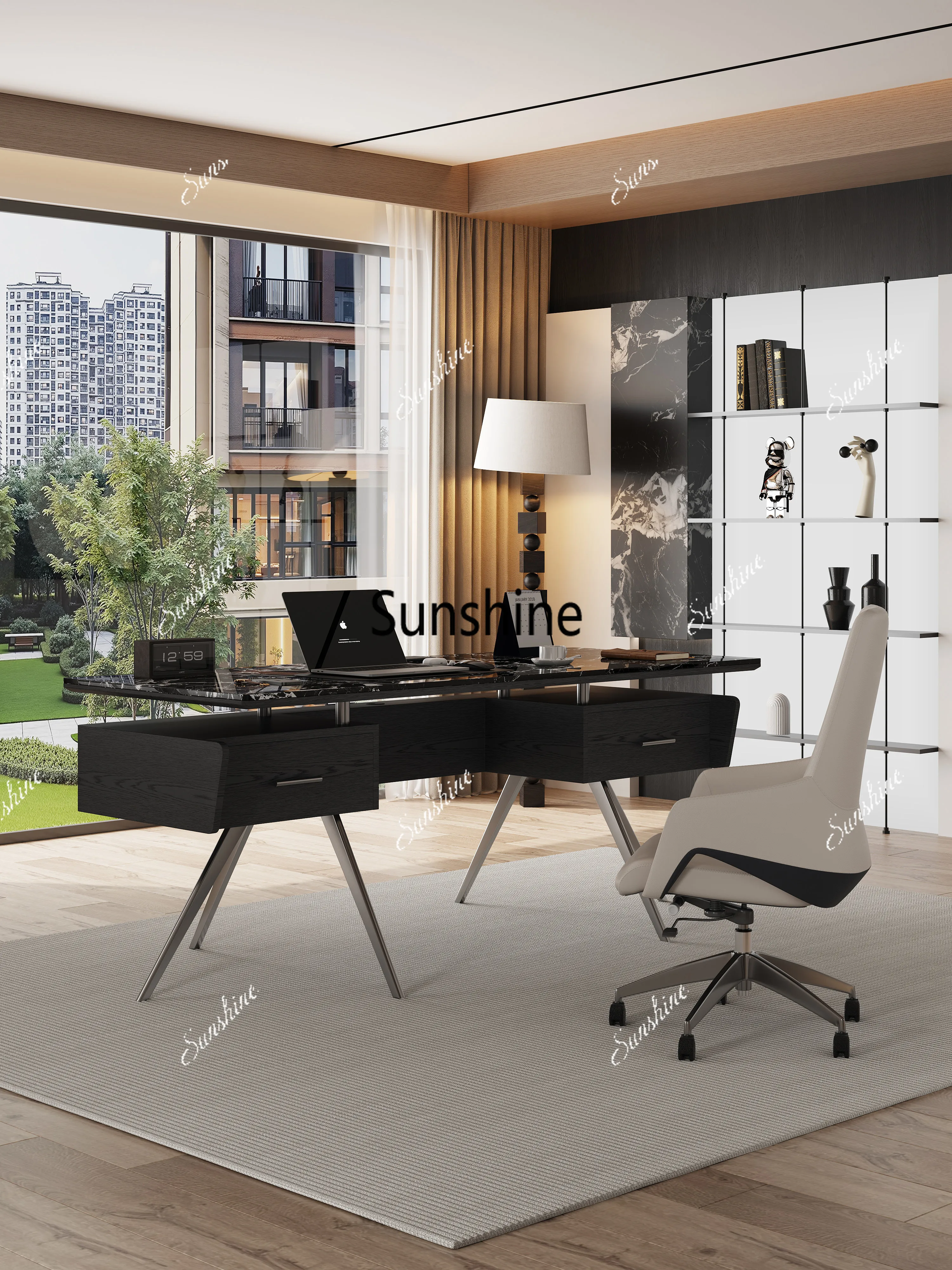 Modern minimalist high-end desk and chair combination bedroom adult desk
