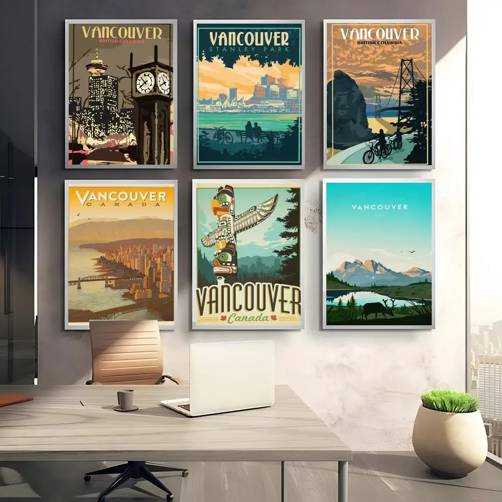 Scenic Peaceful City Vancouver Poster HD art sticky wall waterproof home bedroom bar aesthetic decoration
