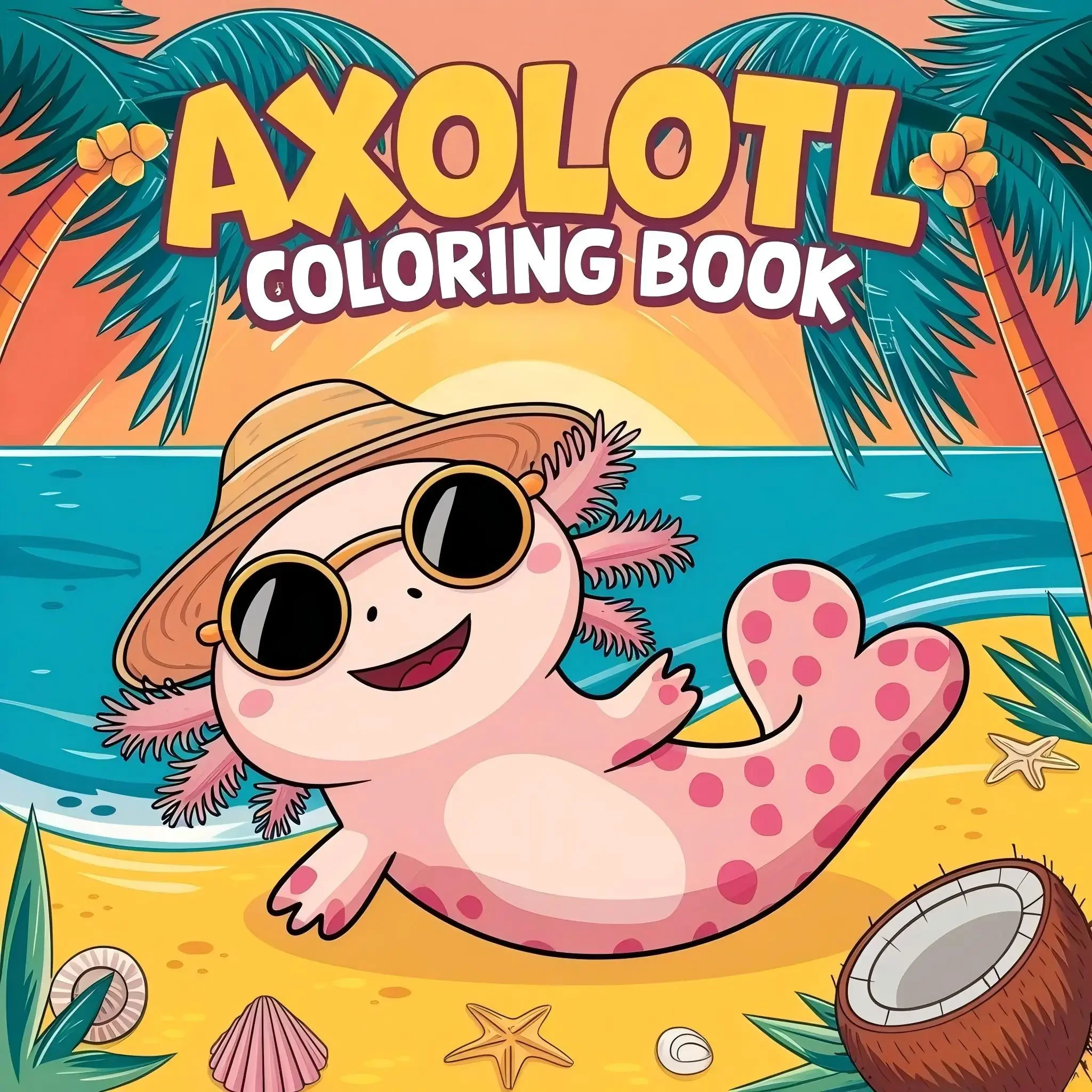 Cute Axolotl Coloring Book for Adult Colouring Book, Birthday Day Gift, Back to School Supplies, Adults Cute Drawing Book