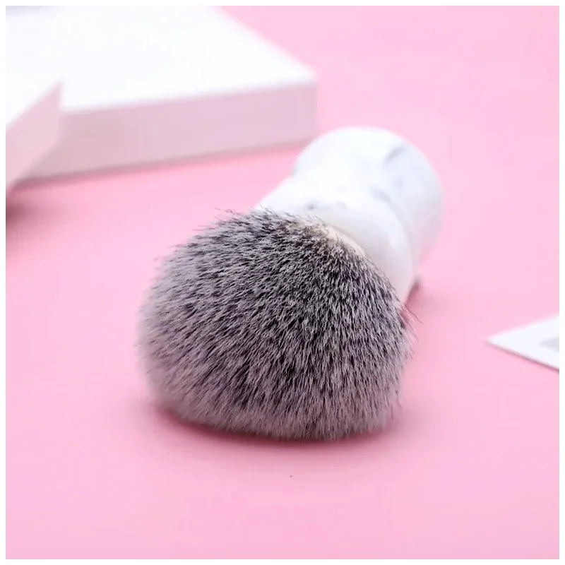 YAQI Mens Shaving Brush 24mm Everest White Marble Synthetic Hair Travel Size Wet Shave Tools Best Gift for Men