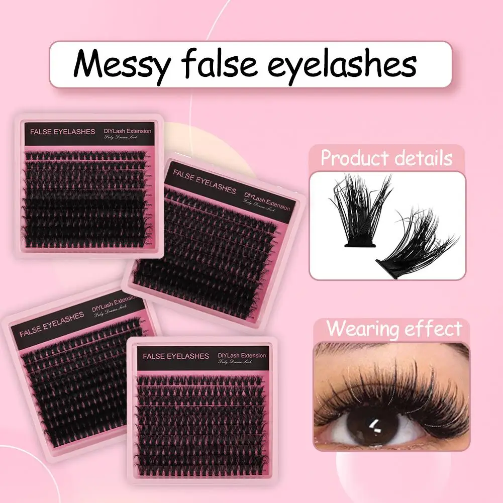 Messy false eyelashes natural Fluffy Thick Lashes Clusters Individual Lashes Extensions DIY False Eyelashes Makeup tool