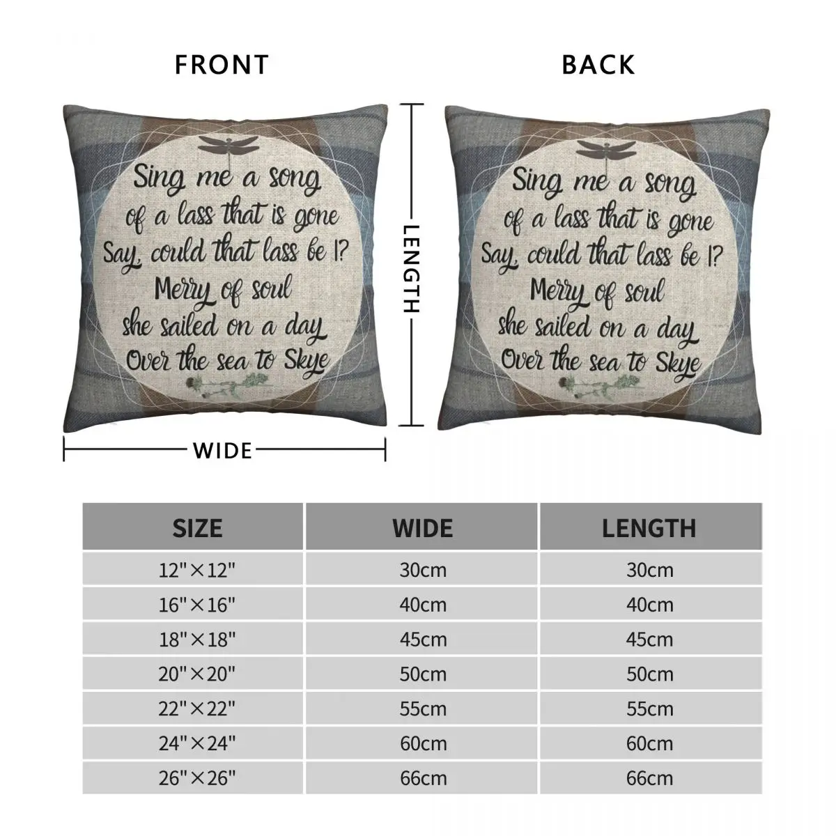 Outlander Song Jamie Fraser Tartan Pillowcase Polyester Linen Velvet Pattern Decor Throw Pillow Case Bed Cushion Cover Wholesale