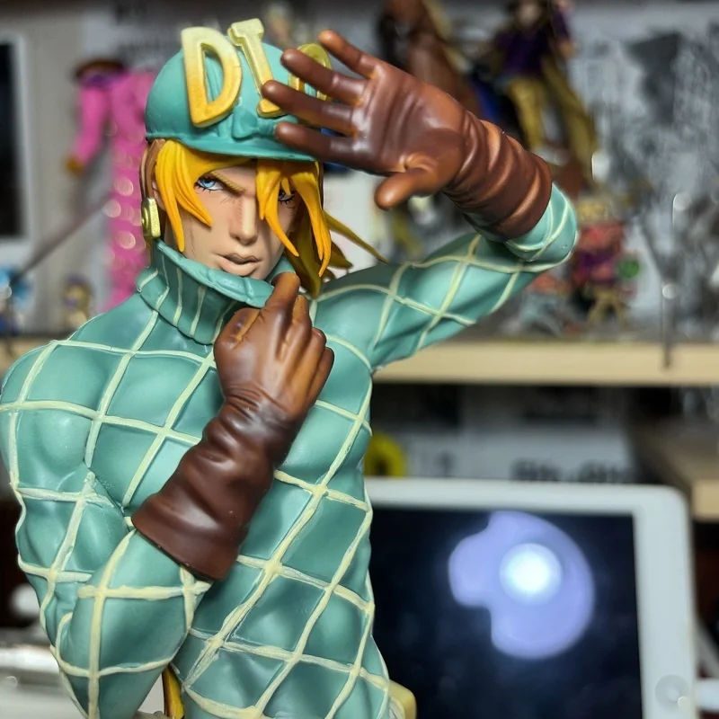New 33cm Jojo Bizarre Adventure Diego Brando Figures Steel Ball Run Anime Figure Dio Logo Cap Collectible Model Shelf Decoration