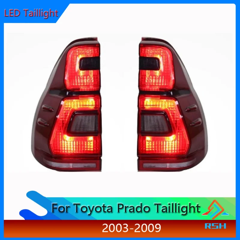 Tail Light For Toyota Old Prado Taillight Assembly 2003-2009 Modified LED Driving Water Turn Signal Brake Reversing Rear Lamp