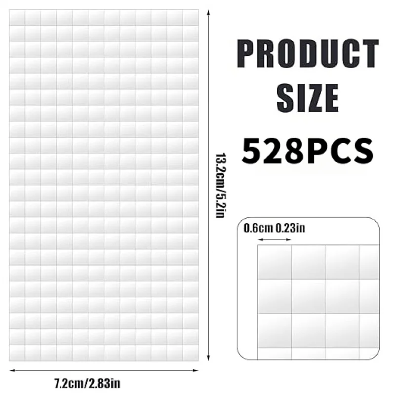 Foam Squares (0.24 inch/6mm) Double-Sided Tape - For DIY Crafts, Scrapbooking, Photos Posters, Cards, Planners White Foam Cubes