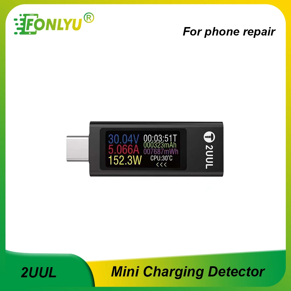 2UUL PW21 Mini Charging Current Detector for iPhone Huawei Xiaomi Original Charger in High-power Protocol Fast Charging Detector