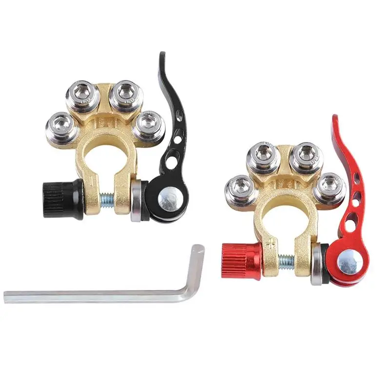 

1 пара автомобильных верхних клемм аккумулятора, провод, кабельные зажимы, клеммные разъемы