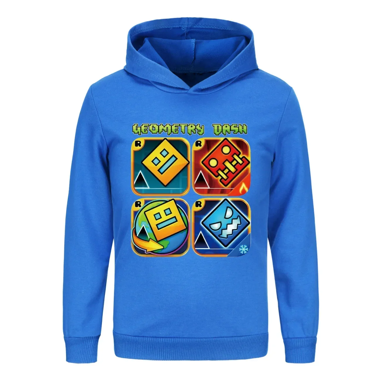 New Game Geometry Dash Clothes Kids Cartoon Hooded Sweatshirts Baby Boys Hoodies Toddler Girls Outerwear Children Fashion Coats