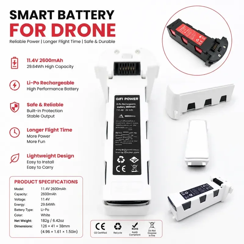 [New] for Hubsan Zino 4K H117S battery 11.4V 3200mAh/4200mAh