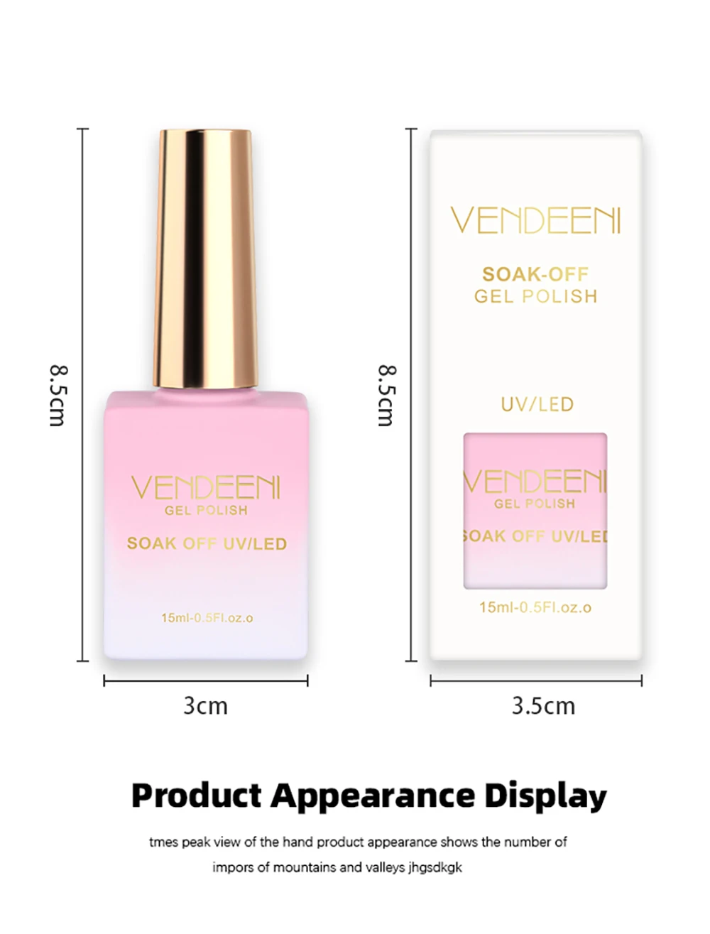 Vendeeni 15 Farben/Set Herbstfarben Glitzer-Brocken-Diamant Gel-Nagellack Orange Glanz UV LED Aushärtbarer Gel-Lack mit Display – Detail 11