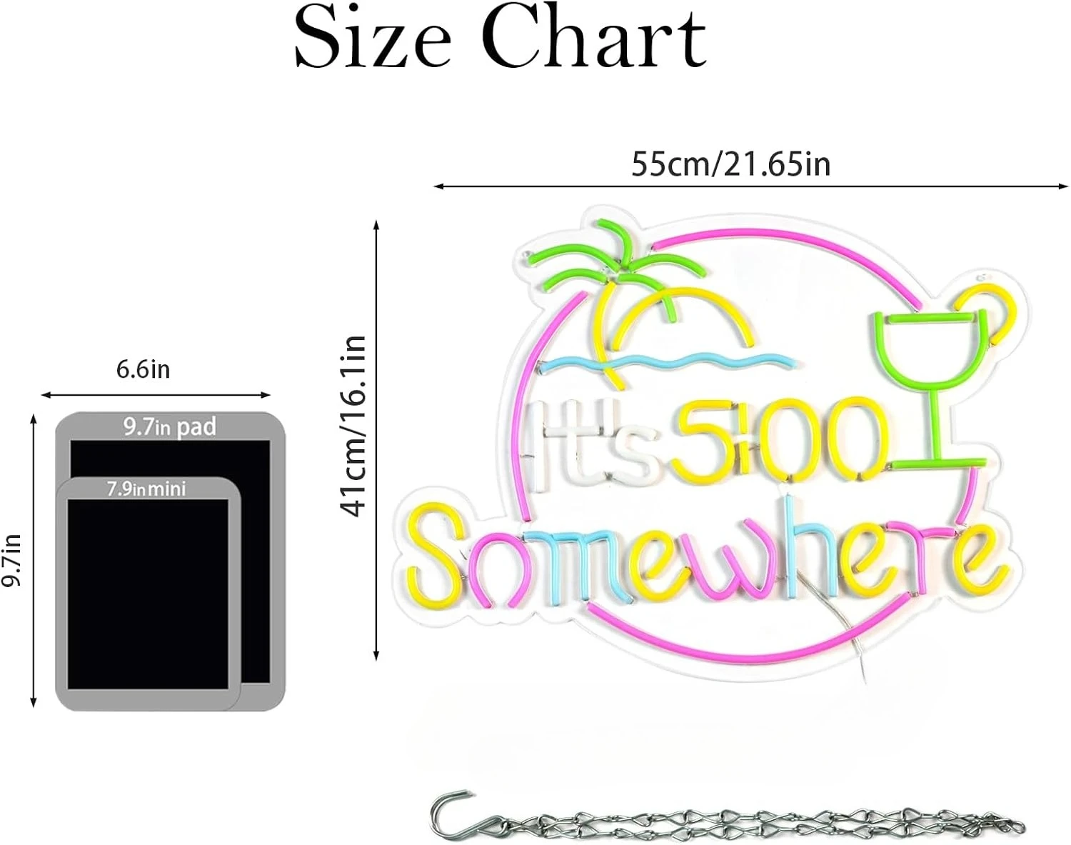 21.6 "x 16.2" حجم كبير It'5:00 في مكان ما النيون الفن الجدار الخفيفة لشريط نادي ويندوز فندق حانة مقهى حفل زفاف ديكور هدية