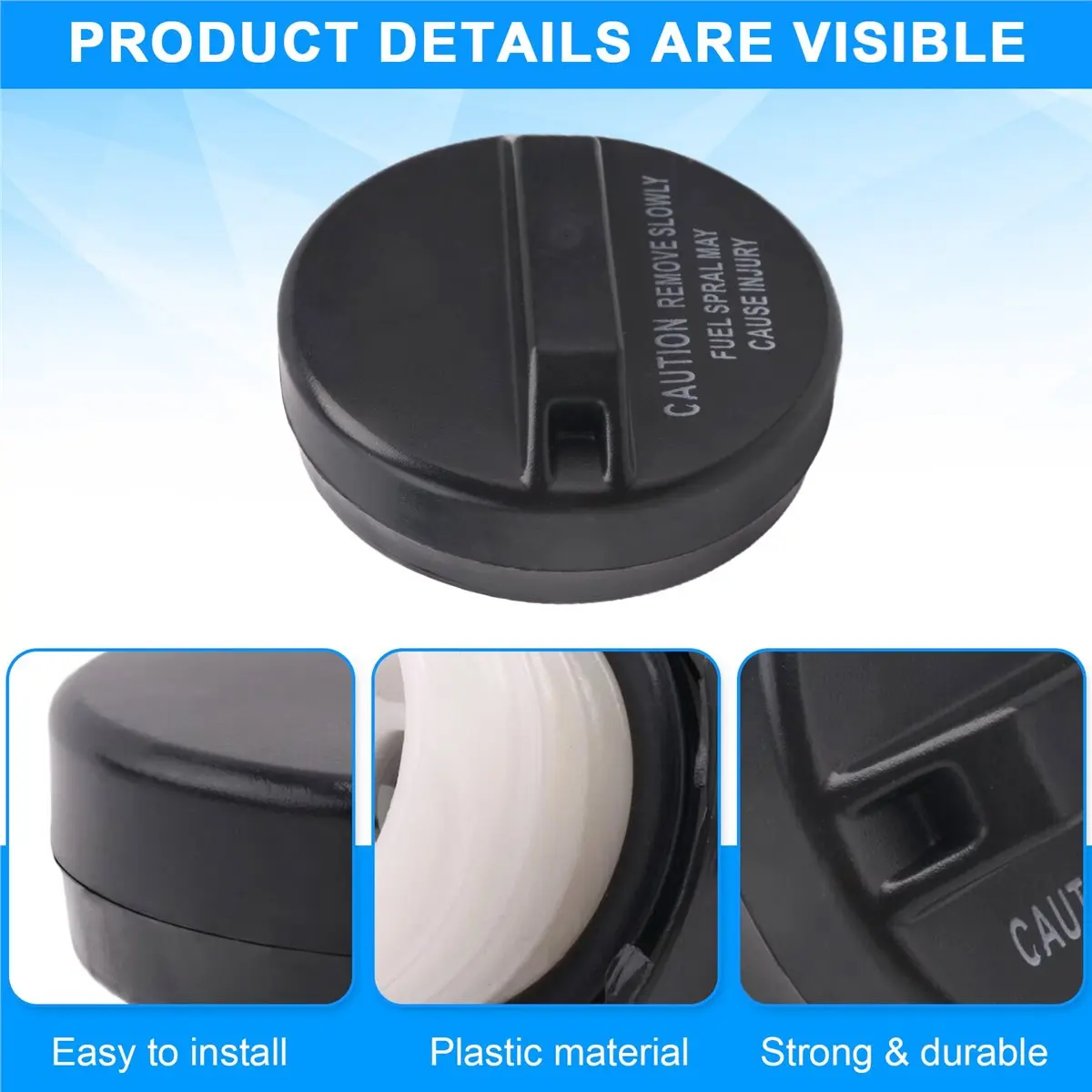 #11B Automotive Parts & Accessories,Fuel Tank Cap MB400395 for Mitsubishi Pajero Montero Shogun II (Black)