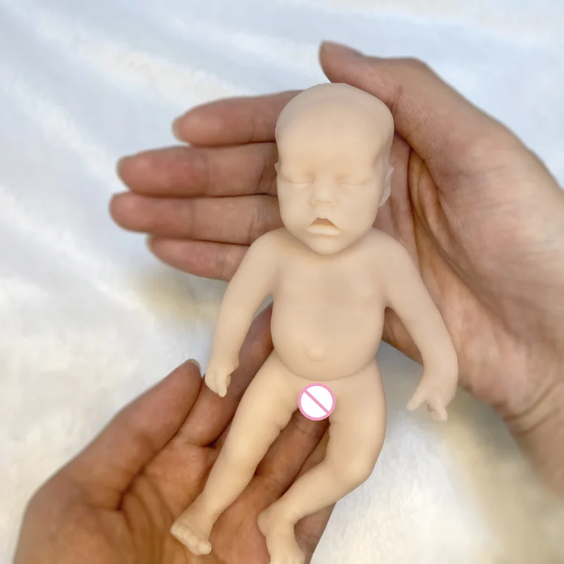 

Toys for Girls Silicone Solid Reborn Baby Doll White Embryo Makeup Free Body Bjd Doll 15cm