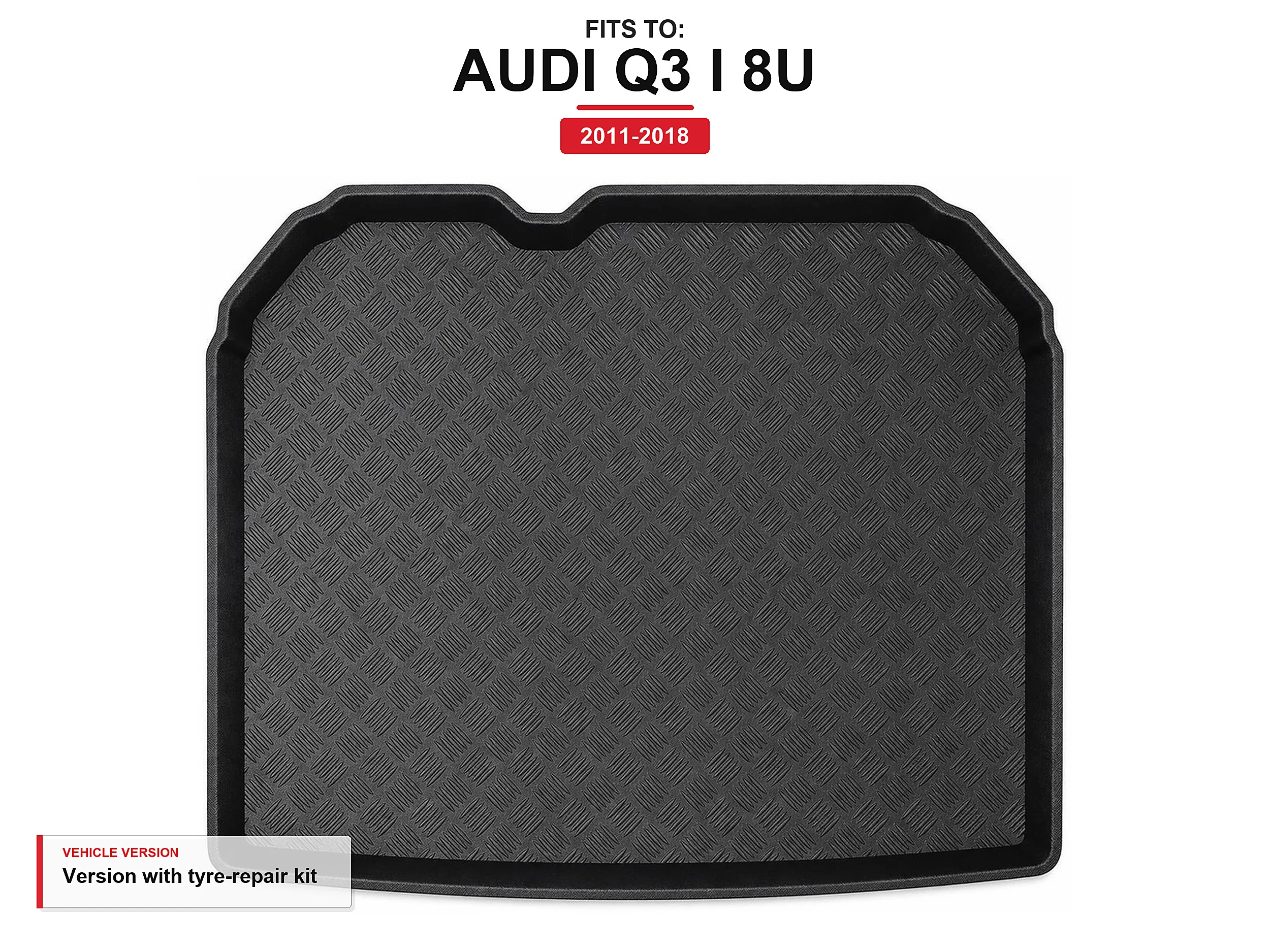 Kofferbakmat met rand voor: Audi Q3 I 8U 2011-2018