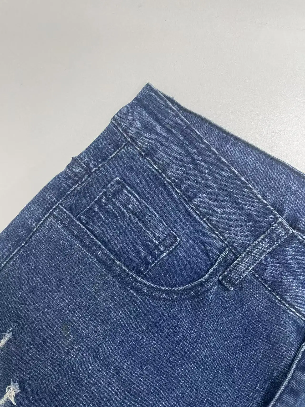 Men's Slim Fit Stretch Denim Jeans with Ripped Detail & Contrast Stitching, Fashion Streetwear Casual Trousers for Daily Wear view 5