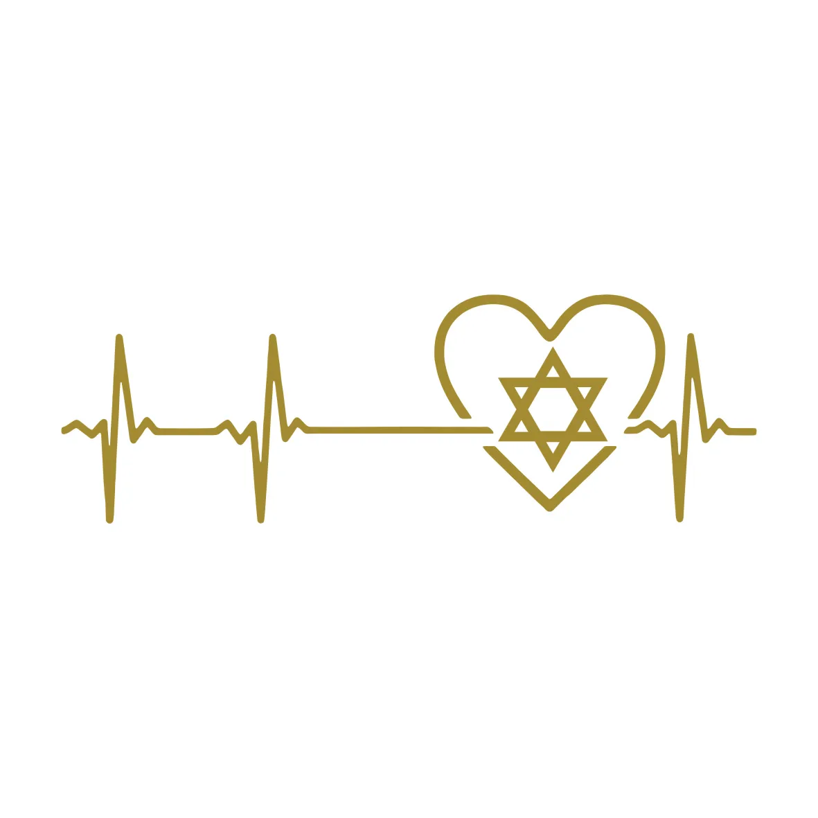 20 cm Heartbeat Line & David Star autosticker - waterdichte vinylsticker voor doe-het-zelf auto-styling en accessoires