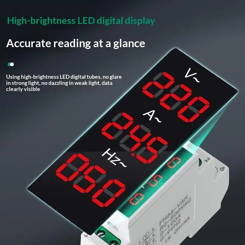Digital Three Phase Meter With Modular Design And LED Display For Voltage Current Frequency Monitoring In Electrical Systems