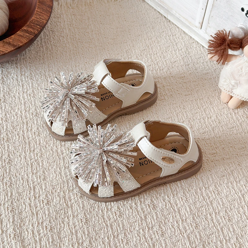 Girls Soft Sole Sandals Summer kid's Non-Slip Open-Toe Casual Sandals Toddler  Adjustable Strap Back to School