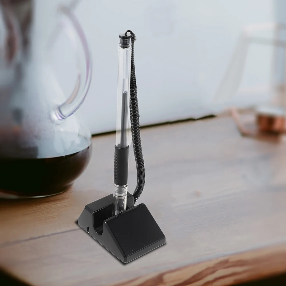 4 Pcs Black Pens Taichung Anti-theft Security Counter Desktop Penholder Office Accessories with Stand