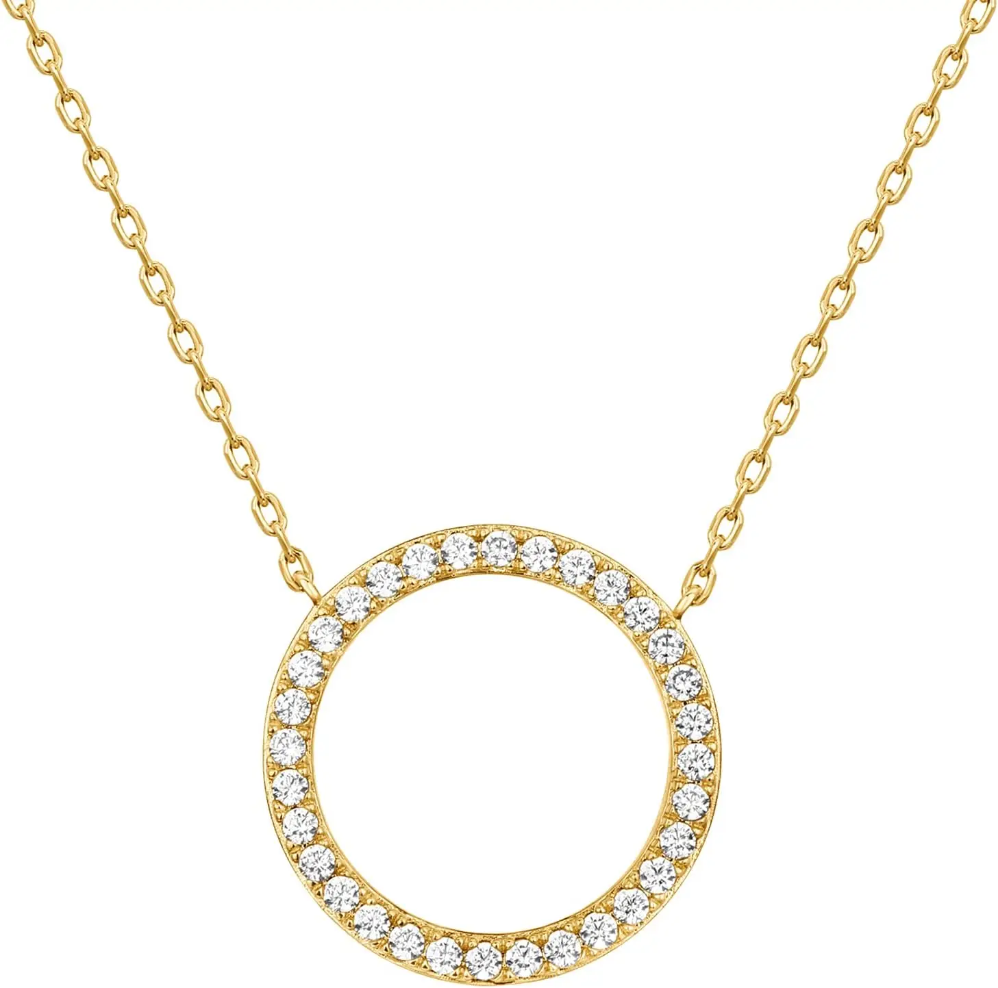 

Ожерелье Pavoi с круглым кулоном-солитером из золота 14K с покрытием из золота 14K | Элегантный кулон с оправой | Изящные колье-чокеры с кубическим цирконием для женщин