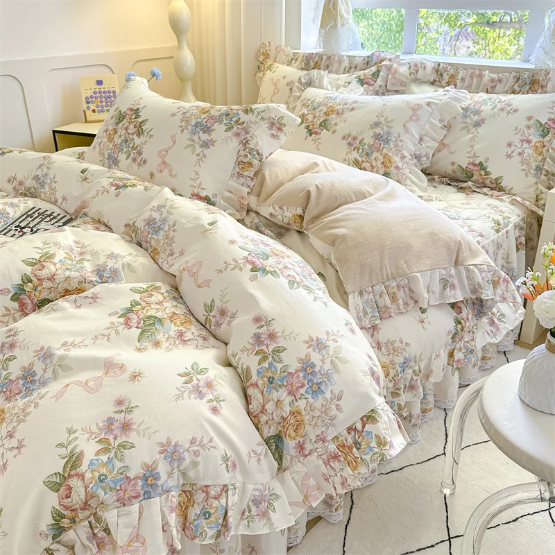 Bonenjoy Quilt Cover Floral Style Comforter Cover Single/Double/Queen/King Size Bedding Duvet Cover funda nordica(No Pillowcase)