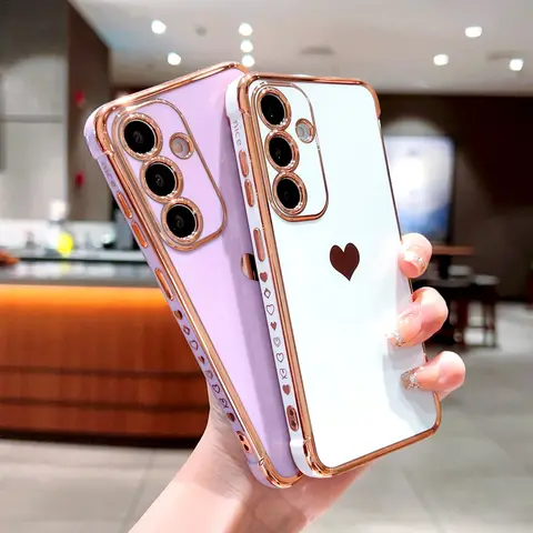 삼성 갤럭시 S25 S24 S23 S22 S21 울트라 플러스 FE S24FE A55 A15 A35 A16 A54 A53 A52 A14 5G 러브 하트 커버 용 TPU 케이스 도금 삼성 갤럭시 S25 S24 S23 S22 S21 울트라 플러스 FE S24FE A55 A15 A35 A16 A54 A53 A52 A14 5G 러브 하트 커버 용 TPU 케이스 도금