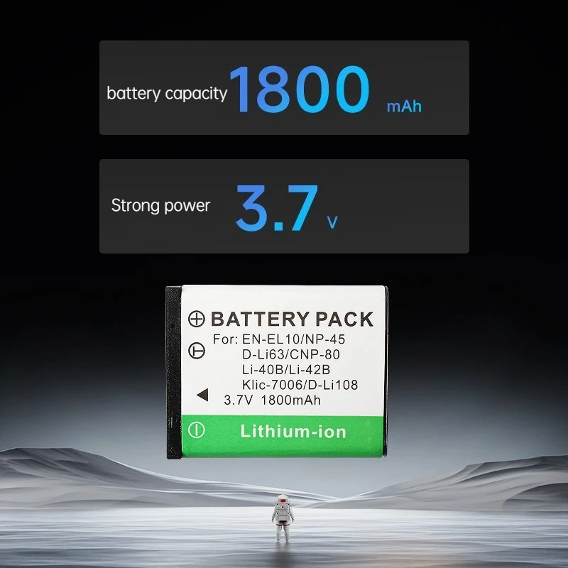 

Универсальный аккумулятор NP-45 EN-EL10 LI-42B LI-40B D-LI92 1800 мАч для многофункциональной замены цифровой камеры Nikon Pentax