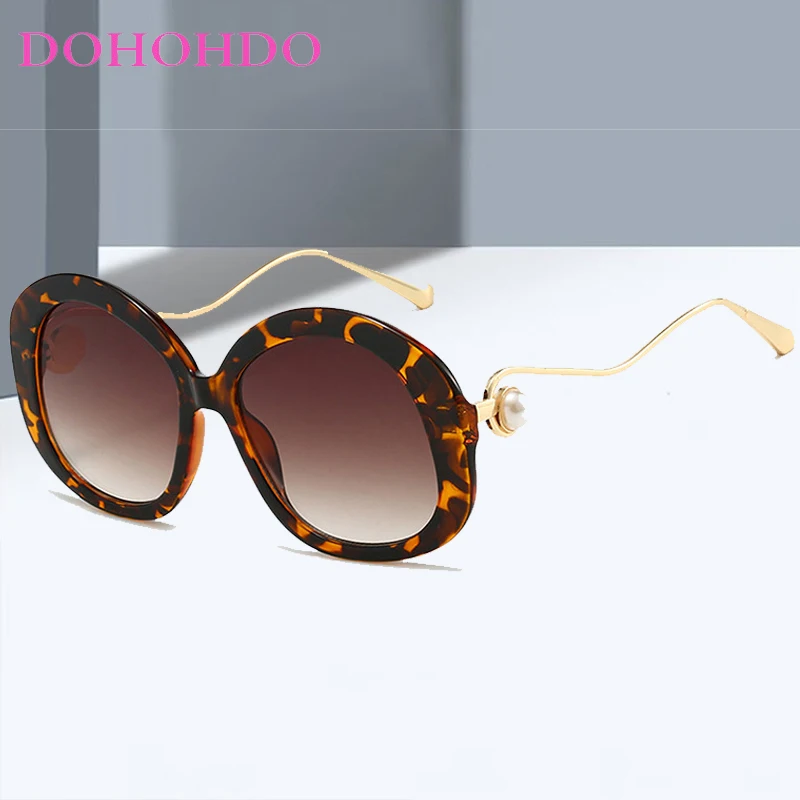 

Trendy Metal Round Pearl Decoration Women's Sunglasses Luxury Designer Vintage Men's Sunglass Outdoor Travel Ladies Shades UV400