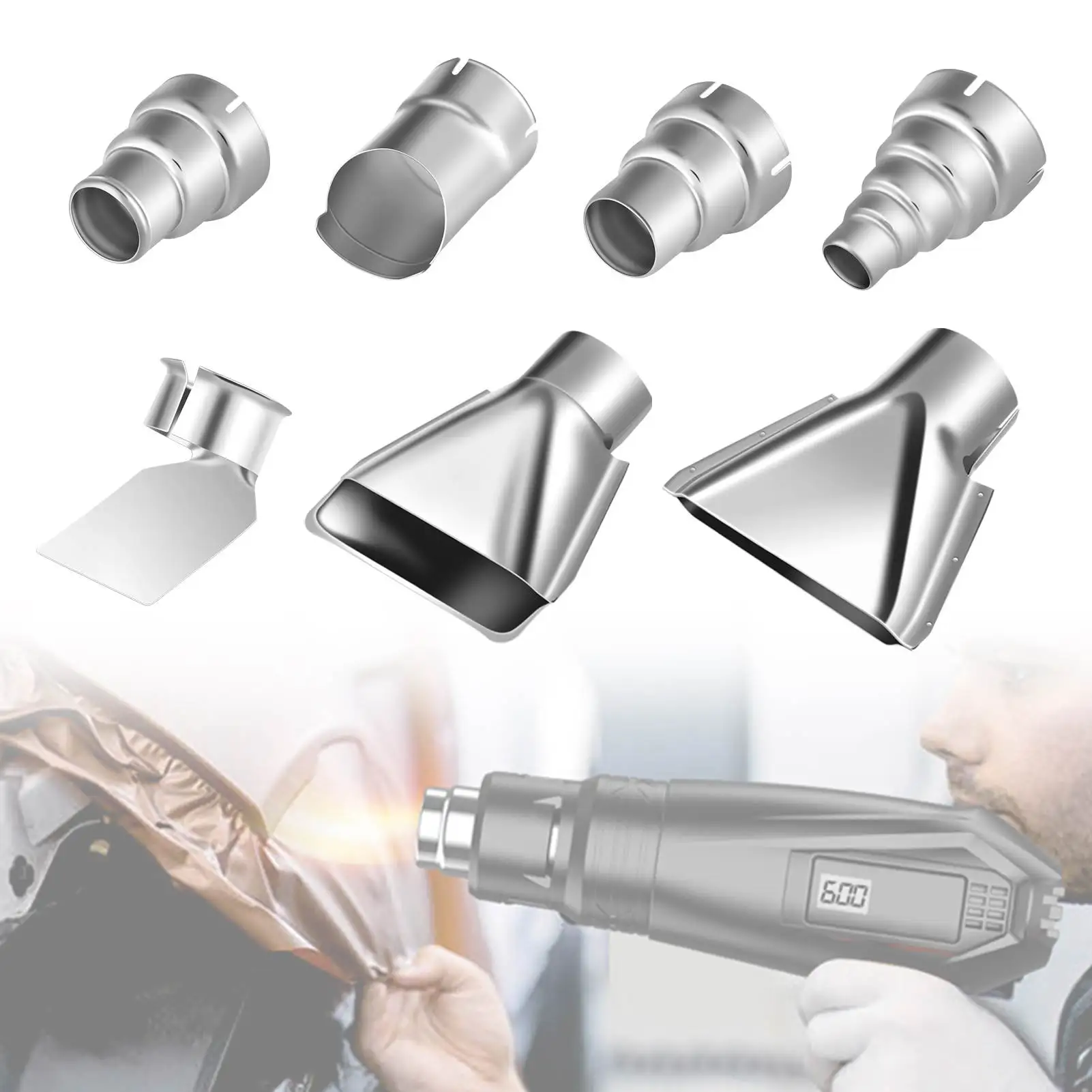

7pcs 35-40mm Heat Gun Nozzles Kit For Hot Air Soldering Station Repair Tool Accessory