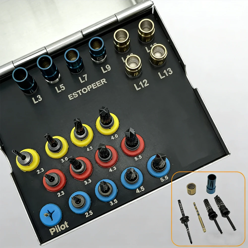 21-Piece Osseodensification Bur Kit for Implant Surgery with Drivers & Stoppers
