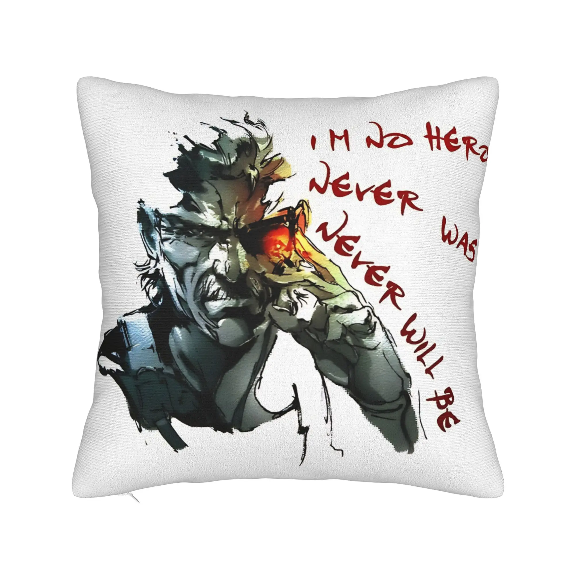 Metal Gear Solid 4 Old Snake Pillow Case  Graphic Pillow Cover For Living Room Chair Kawaii Pillowcases