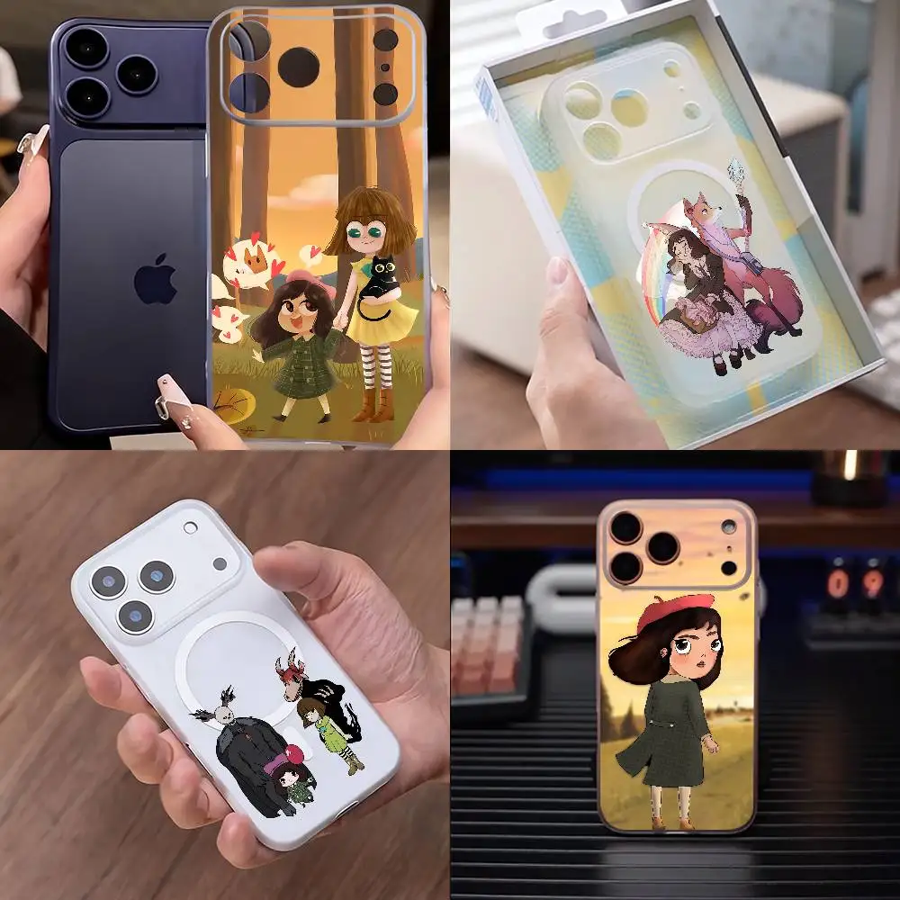 

L-Little M-Misfortune Phone Case For iPhone 13,16,11,15,12,17,14,Pro,Max,Plus,E,Air,Mini Wireless Charge Magnetic Protect