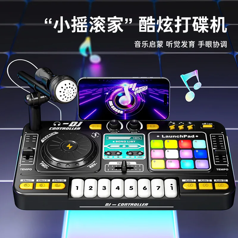 

DJ Mixer Multifunctional Bluetooth Music Toy With Microphone Children Musical Instrument Piano Controller