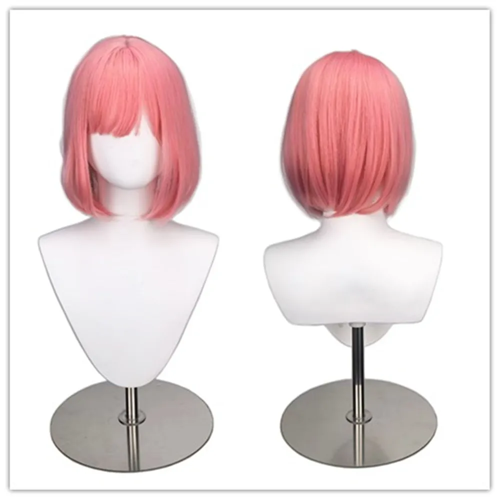 Peruki Cosplay Ootori Emu do projektu Cos Project Sekai, krótkie, proste, różowe peruki imprezowe dla kobiet i dziewcząt, różowe